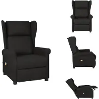 vidaXL Massagestoel stof zwart