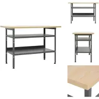 The Living Store De Living Store werkbank, kleur grijs, afmetingen 120x60x85 cm, materiaal: staal