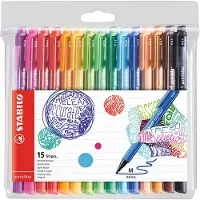 Stabilo pointMax - Hardtip Fineliner 0,8 mm - Nylon Punt - Etui Met 15 Kleuren