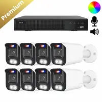 Dutch Security Systems 8x Beveiligingscamera set - Draadloos - Sony Bullet Premium 4K - Dual Light - Two-Way Audio - Wit -