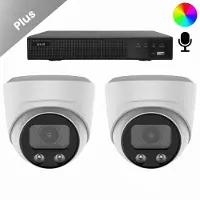 Dutch Security Systems 2x Beveiligingscamera set - Bedraad - Sony Dome Plus AI-ISP Full Color 2K - Wit