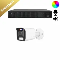 Dutch Security Systems 1x Beveiligingscamera set - Bedraad - Sony Bullet Premium 4K - Dual Light - Two-Way Audio - Wit