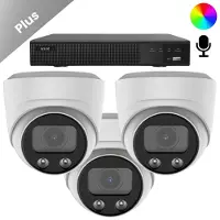 Dutch Security Systems 3x Beveiligingscamera set - Draadloos - Sony Dome Plus AI-ISP Full Color 2K - Wit