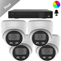 Dutch Security Systems 4x Beveiligingscamera set - Draadloos - Sony Dome Plus AI-ISP Full Color 2K - Wit