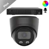 Dutch Security Systems 1x Beveiligingscamera set - Bedraad - Sony Dome Plus AI-ISP Full Color 2K - Zwart