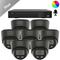 Dutch Security Systems 7x Beveiligingscamera set - Draadloos - Sony Dome Plus AI-ISP Full Color 2K - Zwart