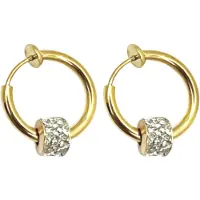 Charme Bijoux Klem oorbellen-Goudkleurig -Strass- geen gaatje-
