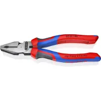 Knipex Kracht-kombitang | Meer-componentengrepen | Zwart geatramenteerd | Lengte 180 mm | Zelfbedieningskaart/blister - 02 02 180 SB