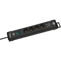Brennenstuhl Stekkerdoos Premium-line 4-voudig Met Usb (type A) Zwart 1,8 Meter