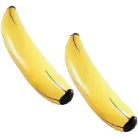 Henbrandt Opblaasbare fruit banaan XL - 2x stuks - 162 cm - groot formaat - fun opblaasartikelen