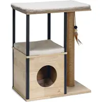 Designed By Lotte Krabpaal Nala - Katten krabpaal - 3 ligplekken - Met huisje - Hout/Jute - 65-40-82 cm