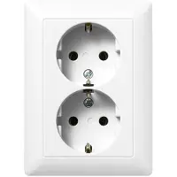 JUNG AS500 wandcontactdoos RA dubbel inbouw Glanzend wit