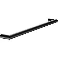 Keuco Badhanddoekhouder van metaal, zwart mat, 60 cm lang, lijm of boren, voor badkamer of sauna, voor handdoeken, wandmontage, handdoekstang, Reva Black Selection