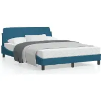 vidaXL Bedframe met hoofdeinde "Dover" fluweel blauw 140x200 cm