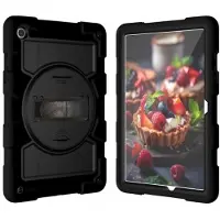 Casecentive Handstrap Hardcase with strap Galaxy Tab A9 Plus black - 8720153796637