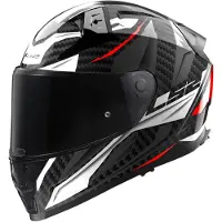 LS2 FF811 Vector II Carbon Savage Wit Rood Grijs Integraalhelm Maat S