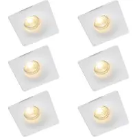 QAZQA Set van 6 inbouwspots wit 12 cm rond - Gypsy Stucco