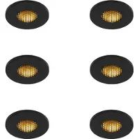QAZQA Set van 6 Moderne badkamer inbouwspot zwart IP54 - Shed Honey