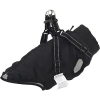 vidaXL Hondenjas met tuig, waterdicht, reflecterend, zwart, maat L36