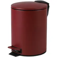 Urban Living Pedaalemmer Toulon - donkerrood - 3 liter - metaal - L17 x H23 cm - soft-close - toilet/badkamer