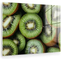 MuchoWow Glasschilderij 40x30 cm - Schilderij acrylglas - Kiwi - Fruit - Groen - Foto op glas - Muurdecoratie woonkamer - Wanddecoratie slaapkamer - Schilderijen