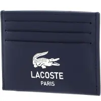 Lacoste Leren Kaarthouder Credit Card Holder Paris Marine Donkerblauw