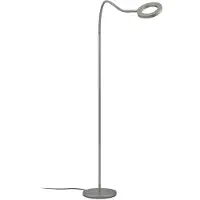 Knapstein LED-vloerlamp Tessa-Flex, dimbaar, alu / grijs / zink, Woon-/ Eetkamer, Aluminium, LED vloerlamp