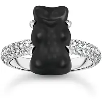 Thomas Sabo - TR2478-052-11-50 - Ring - 925 zilver - Dames - Goldbär zwart - Ringmaat 50