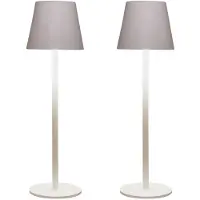 Anna's Collection Anna Collection Portable tafellamp Ambiance - 2x - wit - 27 cm - aanraaksensor - draadloos/oplaadbaar met USB - binnen/buiten