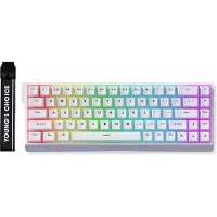 MCHOSE Ace68 E-sport - Wit 65% Hall Effect Ice Blue Magnetische Switch 8K Hz RGB Hotswap Mechanisch Gaming Toetsenbord (MC-Ace68-15)