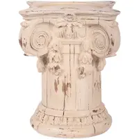 Baroque - Kandelaar - Kandelaar Pilaar 15 cm - Wit/Crème - Resin - 15x12x12 - Polyresin