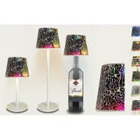 Arca Draadloze Tafellamp BARI mozaïek - LED - dimmable - geschikt voor buiten IP44 - incl fles adapter - giftbox