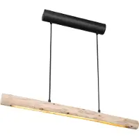 Globo Lighting Hanglamp Mella zwart met hout 80cm
