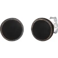 KUZZOI Oorbel 'Geo' zwart / zilver