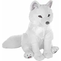 Wild republic poolvos knuffel - knuffeldier - pluche - wit - 30 cm - zittend - vossen