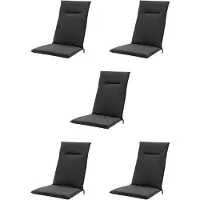 Madison - Tuinkussens - Hoge Rug - 5 st - Eco Phantom Black - 123x50cm - Zwart - Met lint