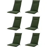Madison - Tuinkussens - Hoge Rug - 6 st - Eco Olive Green - 123x50cm - Groen - Met lint