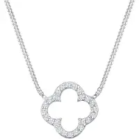 Elli - Halsketting - Dames Klaverblad Hanger Elegant Geluk met zirkonia kristallen in 925 sterling zilver - Dames