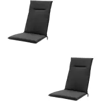 Madison - Tuinkussens - Hoge Rug - 2 st - Eco Phantom Black - 123x50cm - Zwart - Met lint