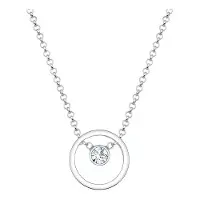 Elli - Halsketting - halsketting dames cirkel met kristallen in 925 sterling zilver - Dames