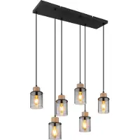 Globo 6-lichts hanglamp Reid zwart