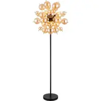 Globo Vloerlamp TOKKI Glas 154.0cm Matt zwart | smoked E14 3-Lichts