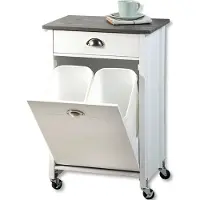 Kesper Keukentrolley Rollwagen inclusief prullenbak, wit, FSC