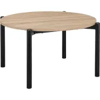 DOMUS Salontafel Retiers Onderstel van metaal zwart, tafelblad in wildeiken look, hoogte 76 cm (1 stuk)