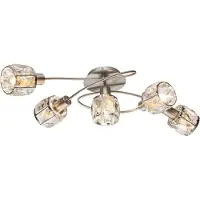Globo Plafondlamp Kris 5-lichts nikkel