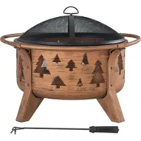 Sunjoy Vuurkorf Christmas Ø76cm met afneembaar rooster en vuurhaak