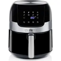 Alpina Airfryer 4.5L- Heteluchtfriteuse voor 2 tot 4 Personen - Air Fryer met Instelbare Temperatuur van 80°C tot 200°C - Timer tot 60 Minuten - Hetelucht Friteuse 1400W - Zwart