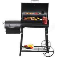 Tepro 1087 Biloxi Offset BBQ Pit Barrel Smoker - Zwart