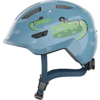 ABUS Fietshelm SMILEY 3.0 blue croco S - 45-50 cm - blauw - Geschikt voor gebruik op kinderfietsen - 220 g
