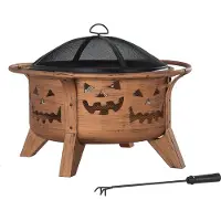 Sunjoy Vuurkorf Halloween stijl Ø76cm met afneembaar rooster en vuurhaak